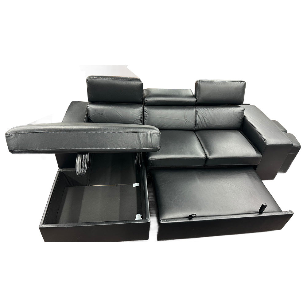 4006 - Leather Sofa Bed