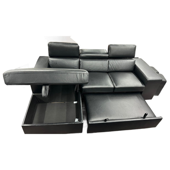 4006 - Leather Sofa Bed