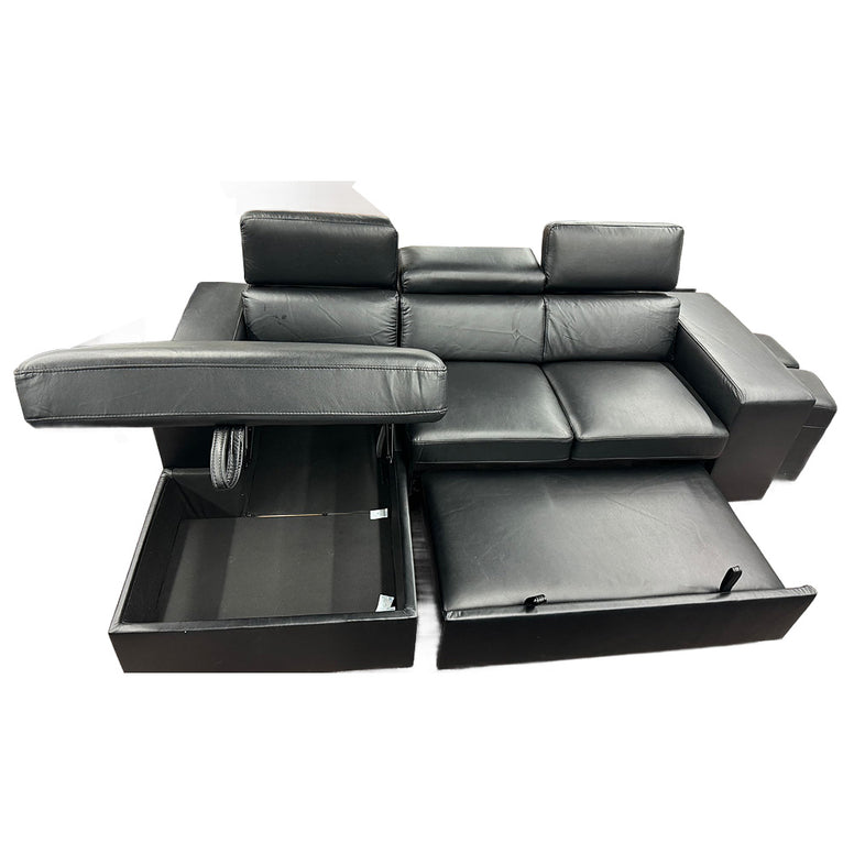 4006 - Leather Sofa Bed