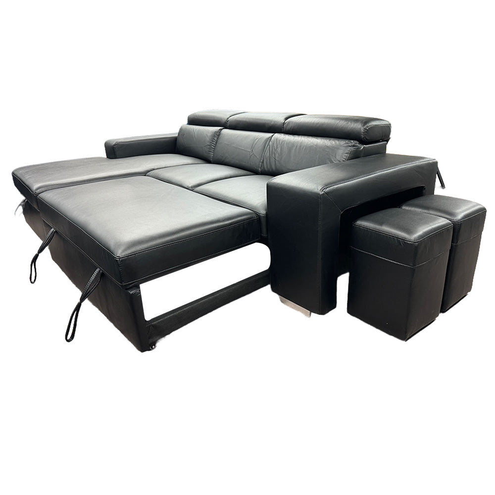 4006 - Leather Sofa Bed