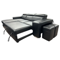 4006 - Leather Sofa Bed