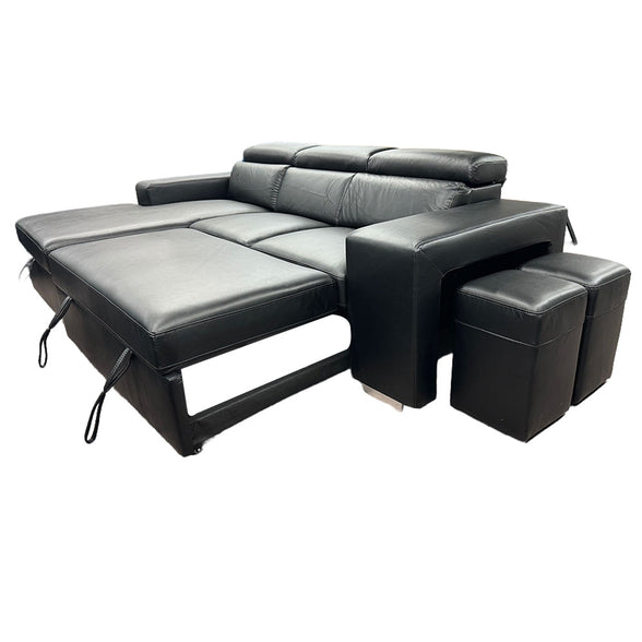 4006 - Leather Sofa Bed