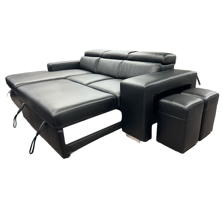 4006 - Leather Sofa Bed